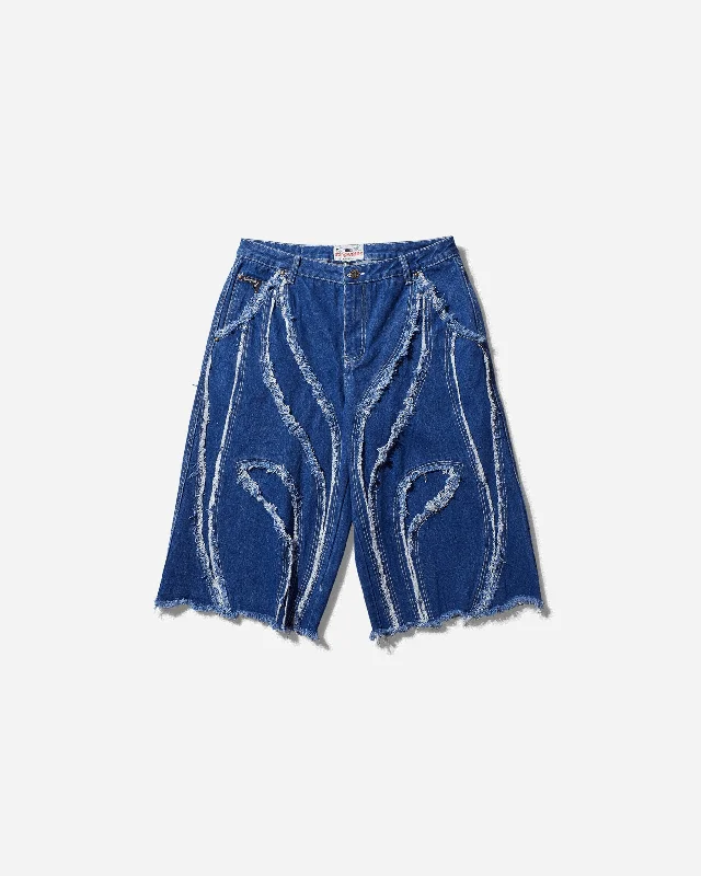 Custom Running Shorts-Men's Saloon Jean Shorts True Blue