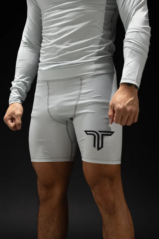 Personalized Shorts for Casual Wear-Essential Compression Shorts - Silver