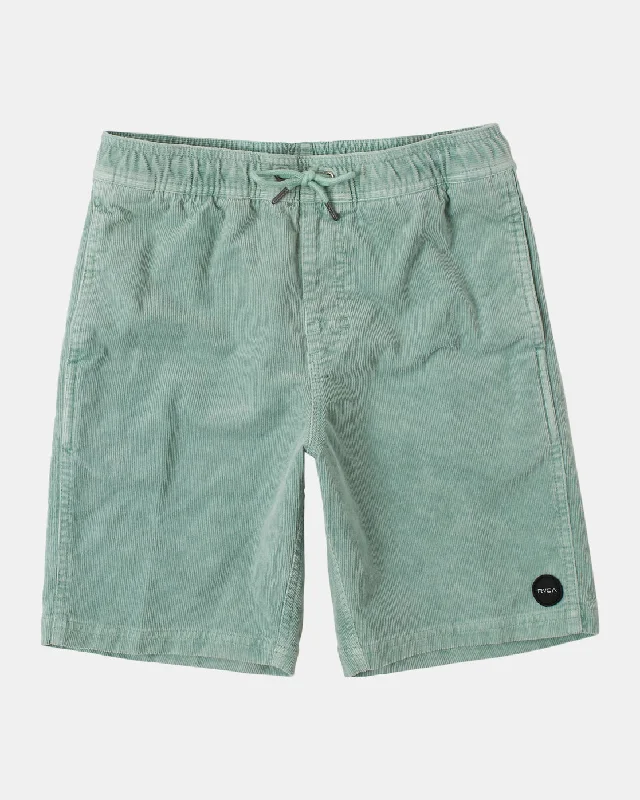 Shorts for Sports Training-Boys Escape 16" Corduroy Shorts - Green Haze