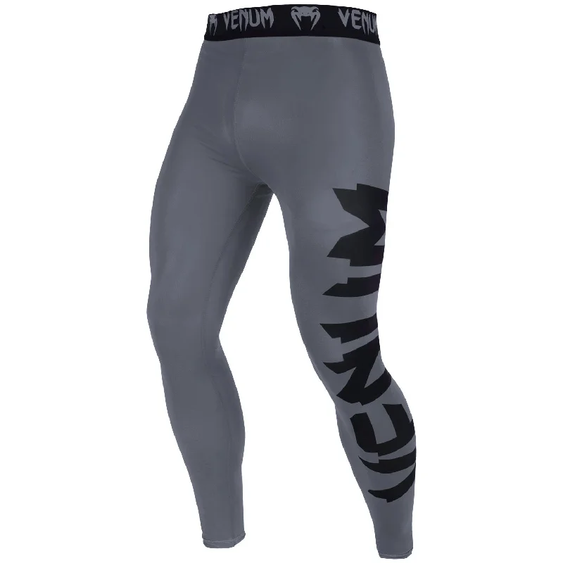 Custom Pants for Basketball-Venum Giant Compression Tights - Heather Grey