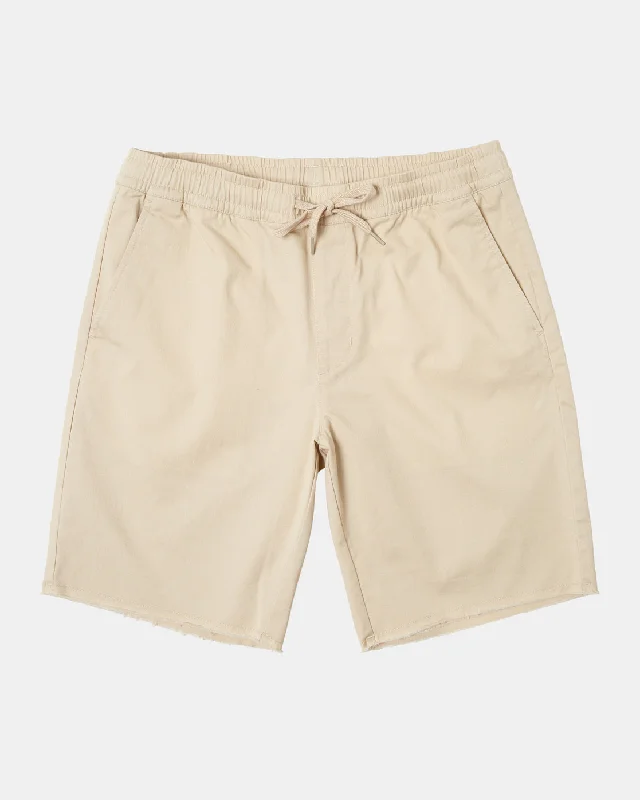 Performance Shorts for Women-Weekend Elastic Waist Shorts - Latte