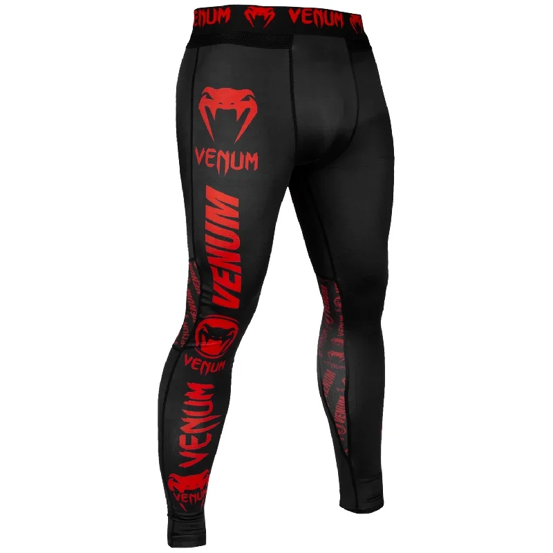 Custom Pants for Hiking-Venum Logos Tights - Black/Red