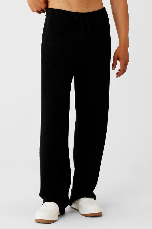 Custom Yoga Pants-Scholar Straight Leg Sweatpant - Black