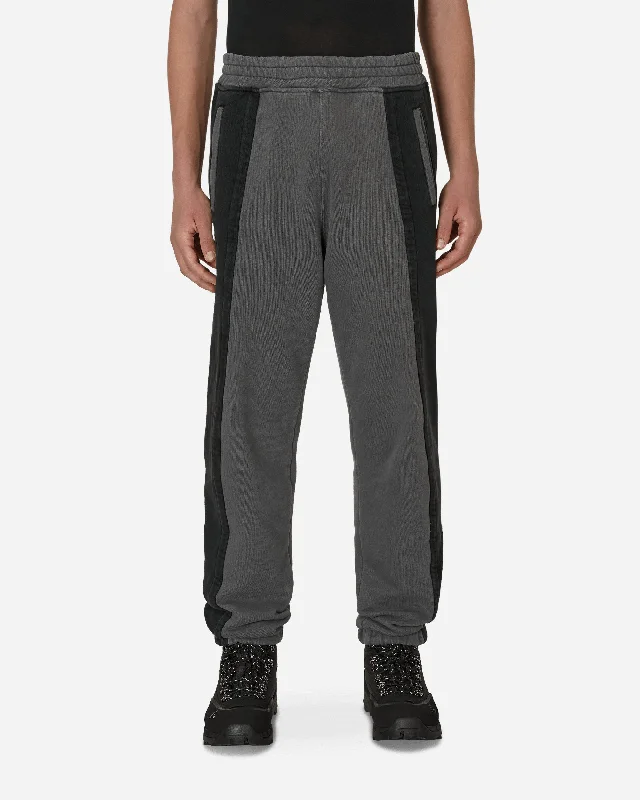 Custom Relaxed Fit Pants-Panel Sweatpants Grey / Black