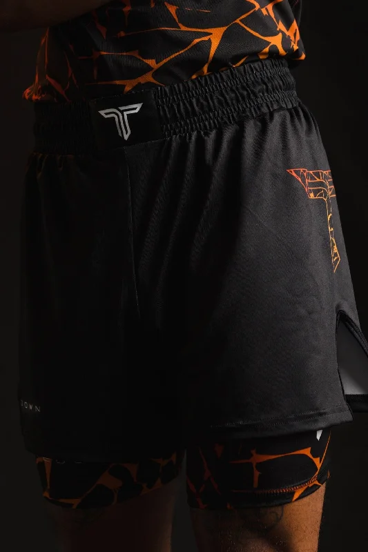 Long Shorts for Women-Magma Icon Fight Shorts (5"&7“ Inseam) - Lava