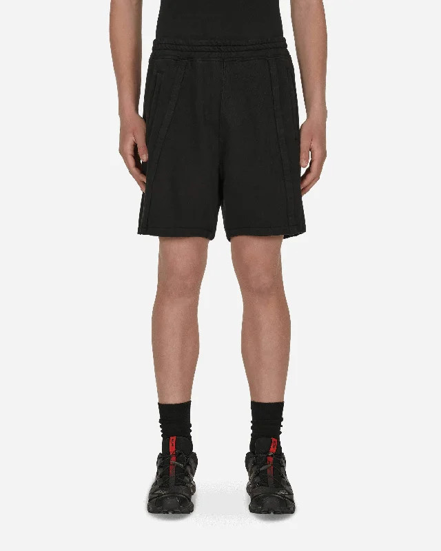 Custom Sports Shorts-Panel Boxy Shorts Black