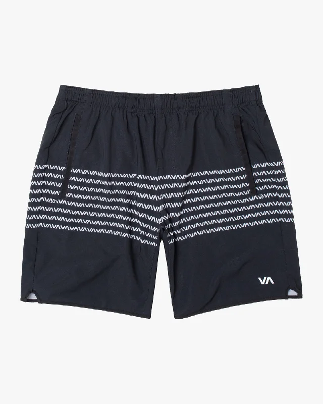 Shorts for Beachwear-Boys Yogger 15" Stretch Shorts - Black/White