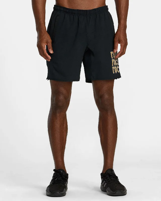 Shorts for Heavy Workouts-Yogger Stretch 17" Athletic Shorts - Black Arch