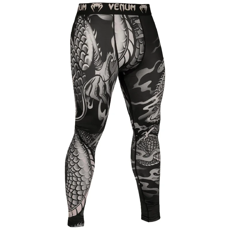 Custom Pants for Fitness-Venum Dragon's Flight Compression Tights - Black/Sand