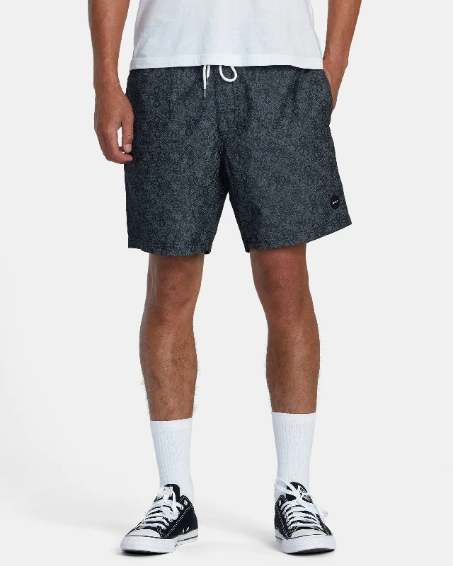 Breathable Shorts for Hiking Adventures-Escape Elastic Waist Chambray Shorts - Washed Black