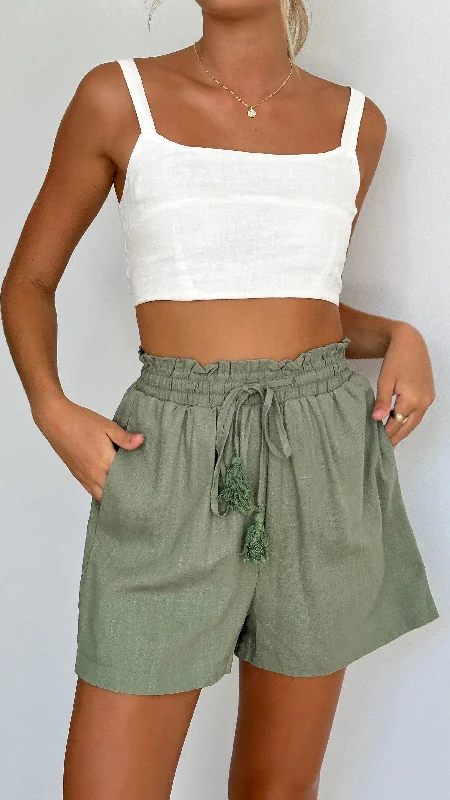 Shorts for Hiking and Nature Walks-Aylah Shorts - Khaki