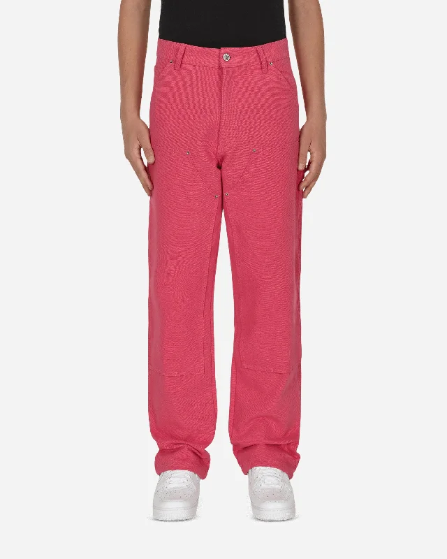 Custom Pants with Custom Designs-Canvas Workwear Pants Pink