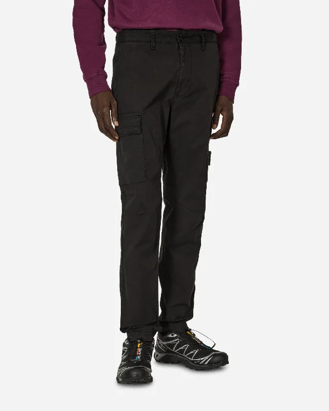 Custom Pants for Office Work-Regular Tapered Cargo Trousers Black