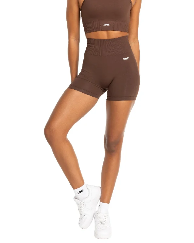 Custom Shorts for Marathon Runners-Elite Seamless V2 Shorts - Chocolate (Subtle Scrunch)