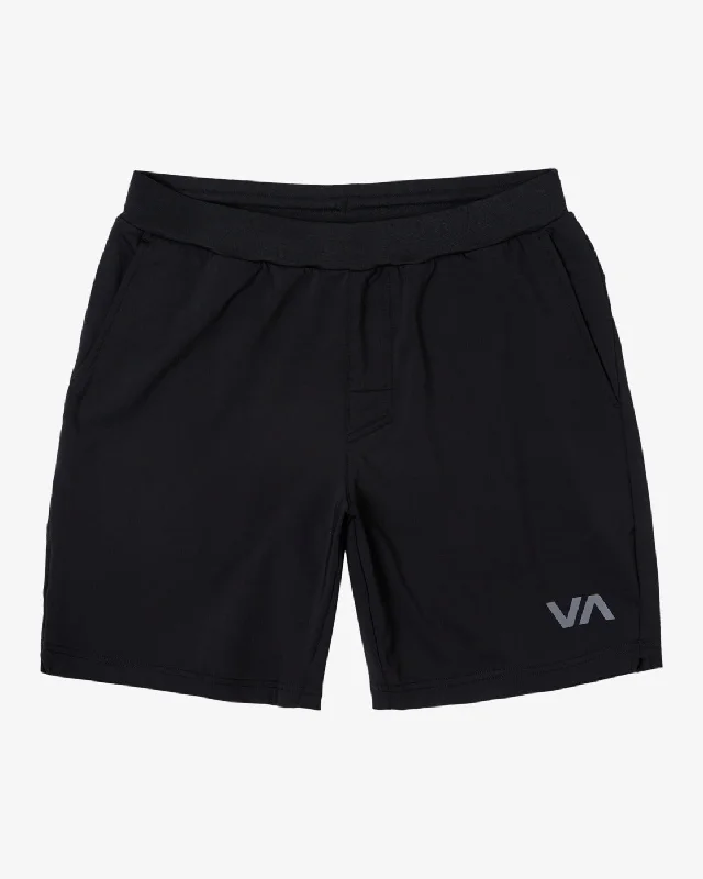 Shorts for Yoga-VA Sport Trainer Elastic Waist Shorts - Black