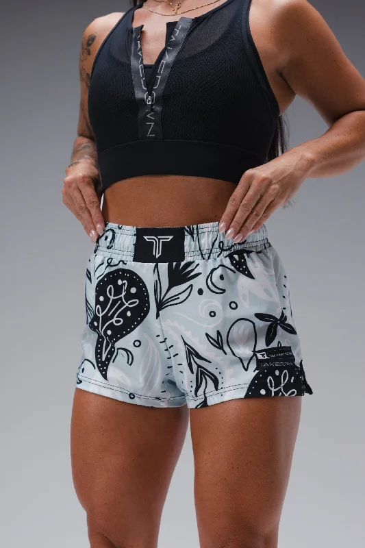 Shorts for Casual Beachwear-Bandana Women's Fight Shorts (3" Inseam) - Ice