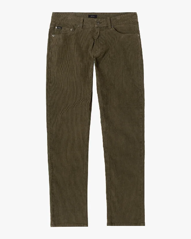 Custom Pants with Soft Cotton Fabric-Daggers Pigment Corduroy Pants - Olive