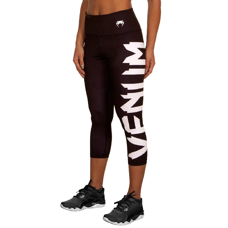 Custom Pants for Uniforms-Venum Giant Cropped Leggings - Black