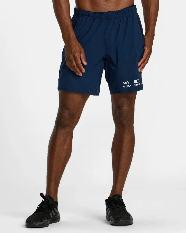 Shorts with Waistband for Fit-Yogger Stretch 17" Athletic Shorts - Navy Credits