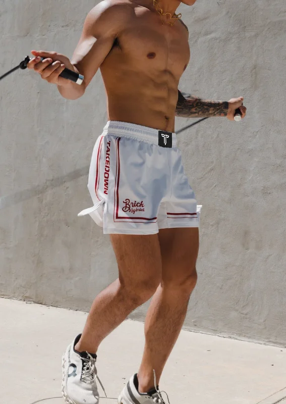 Shorts for High-Performance Sports-Brick By Brick Fight Shorts - Vintage White (5"&7" Inseam)