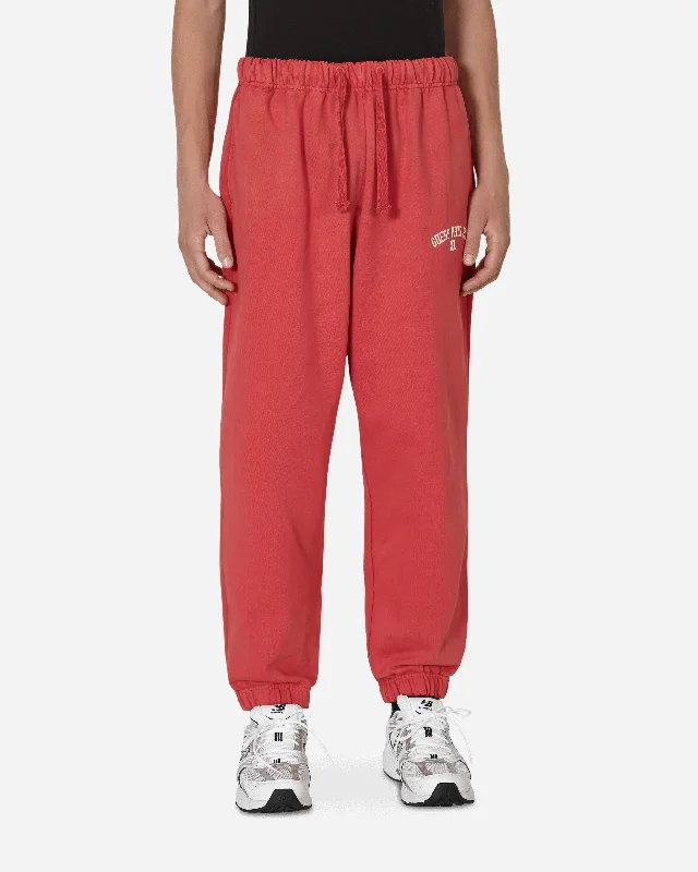 Custom Pants for Tailgating Parties-Washed Terry Sweatpants Red