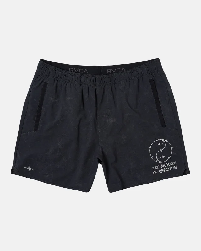 Comfortable Cotton Shorts for Men-Yogger 15" Shorts - RVCA Black Acid