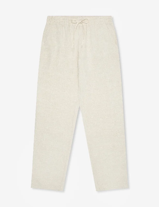 Custom Pants for Long Flights-Burbank Linen Pant - Natural