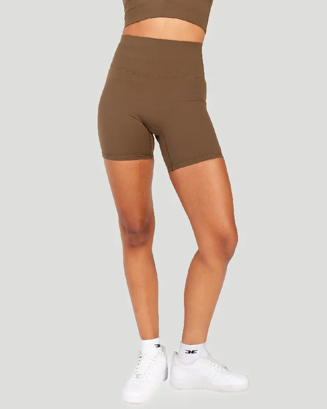 Custom Shorts for Activewear Brands-Aura SF Shorts - Cafe Latte