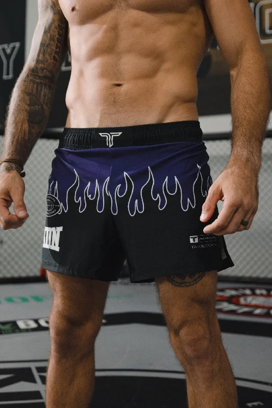 Custom Printed Shorts for Summer Events-Fire FC Fight Shorts (5"&7“ Inseam) - Berry