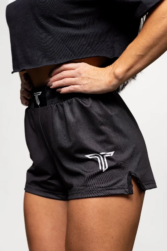 Comfortable Shorts for Sports Practice-Essential Women's Fight Shorts (3" Inseam) - Black