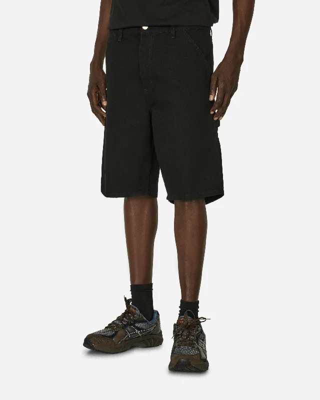 Comfort Fit Shorts for Men-Single Knee Shorts Black (Rinsed)