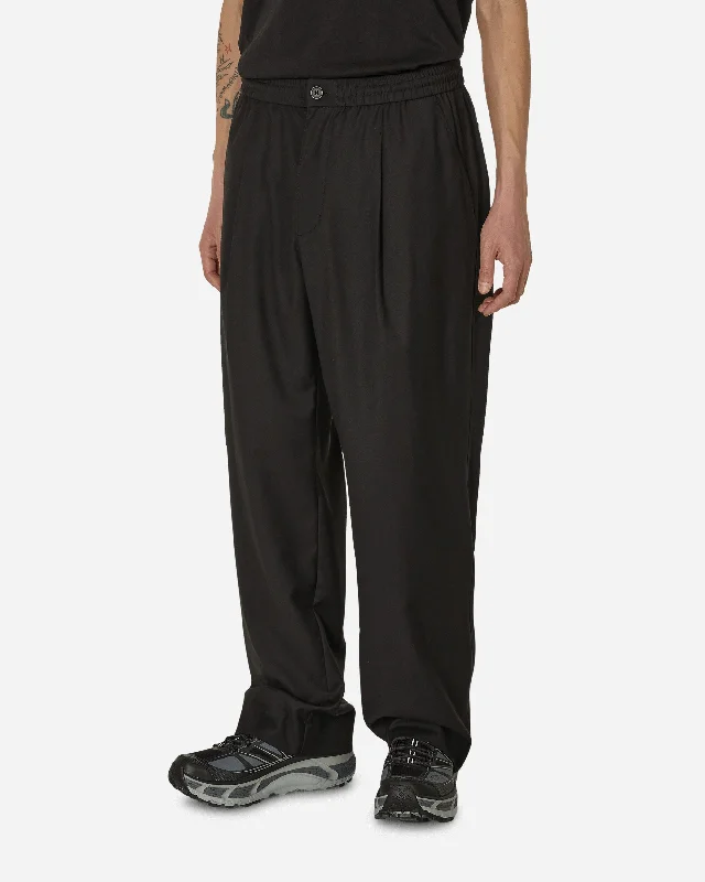 Custom Pants for Farmers-Pleated Wool Pants Black