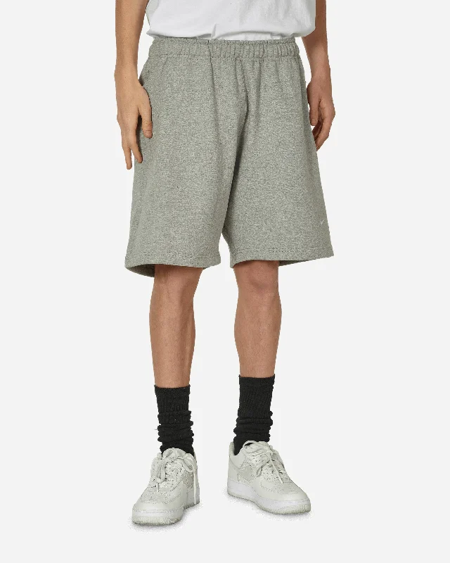 Custom Athletic Shorts-Solo Swoosh Fleece Shorts Grey Heather