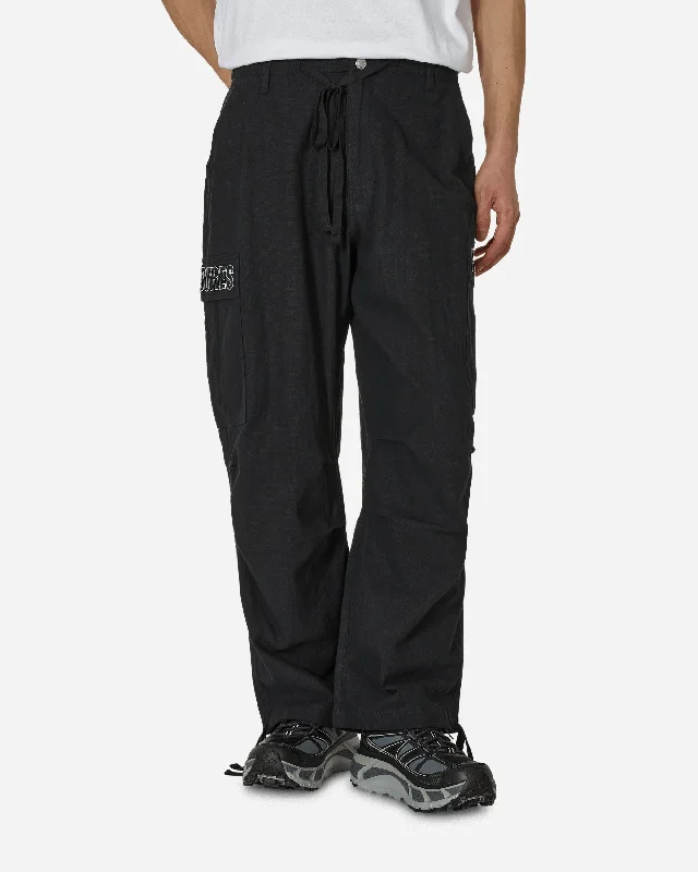 Custom Pants for Trendy Outfits-Visitor Wide Cargo Pants Black