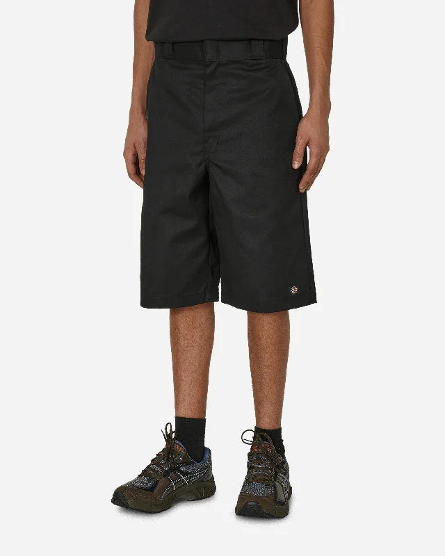 Casual Shorts for Beach Days-13 Inch Multi Pocket Work Shorts Black