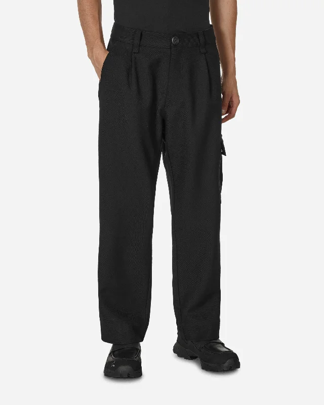 Custom Pants with Waterproof Fabric-Merino Piston Pleated Patch Cargo Pants Black