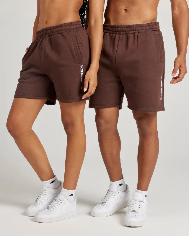 Comfortable Cotton Shorts for Women-Pursuit Shorts - Brown