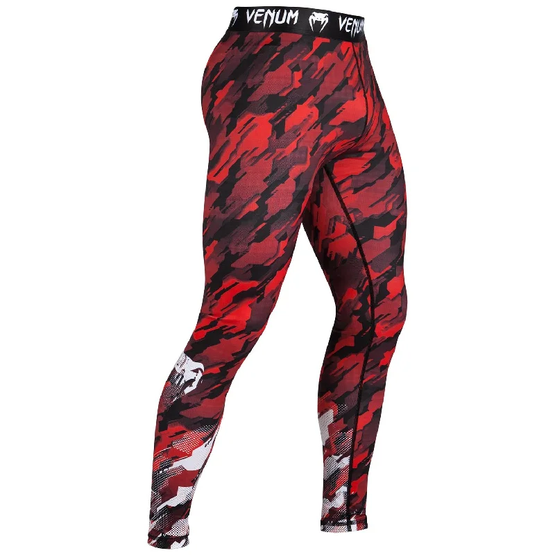 Custom Pants for Snowboarding-Venum Tecmo Compression Tights - Red/White