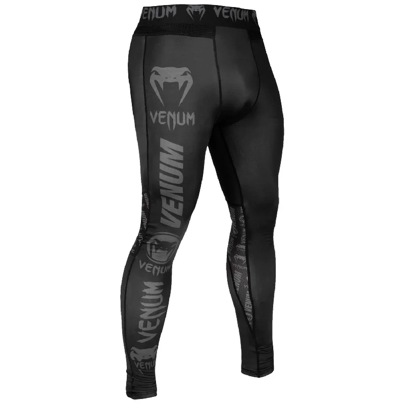 Custom Pants for Active Lifestyles-Venum Logos Tights - Black/Black