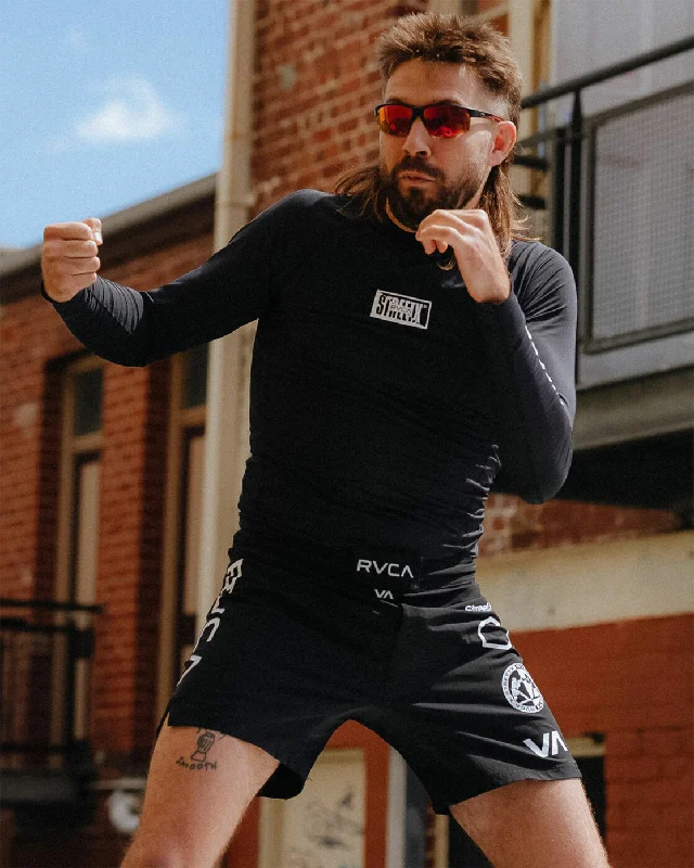 Custom Shorts for Marathon Runners-Streetx Fight Scrapper 17" Athletic Shorts - Black