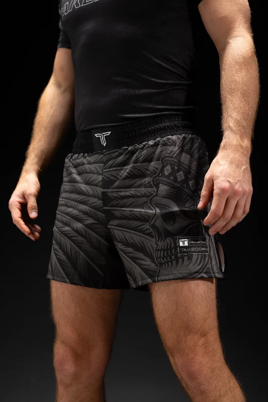 Shorts for Vacation Wear-Blackout Warrior Chief Fight Shorts (5"&7“ Inseam)