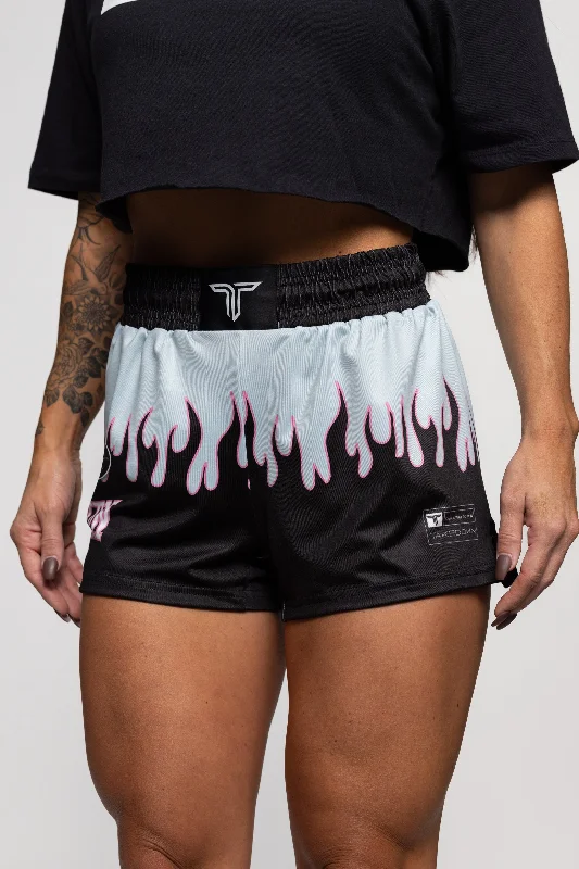 High-Waisted Shorts for Casual Wear-Fire FC Women's Fight Shorts (3" Inseam) - Mint