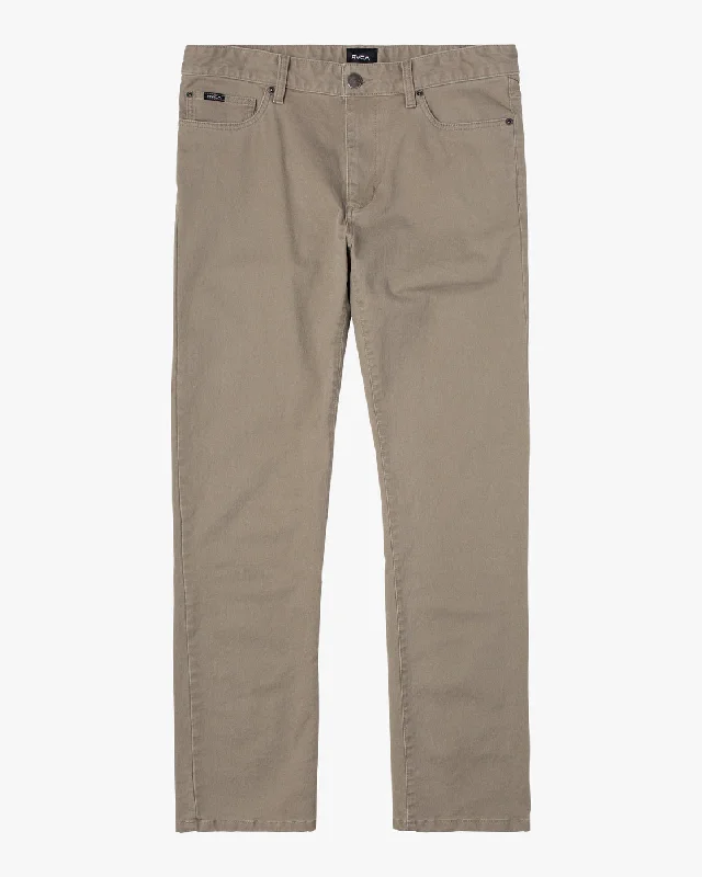 Custom Pants with Reinforced Knees-Daggers Twill Slim Fit Pants - Wood