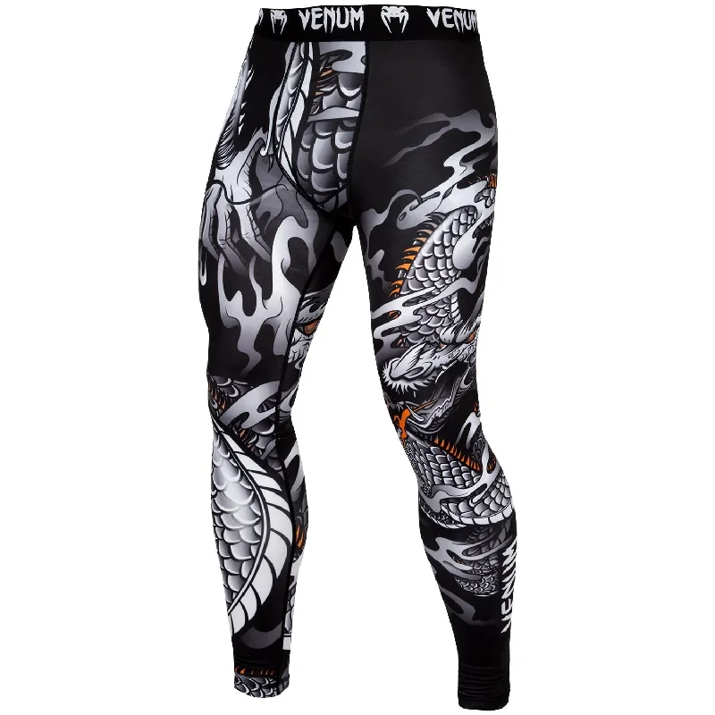 Custom Pants with Breathable Fabric-Venum Dragon's Flight Compression Tights - Black/White