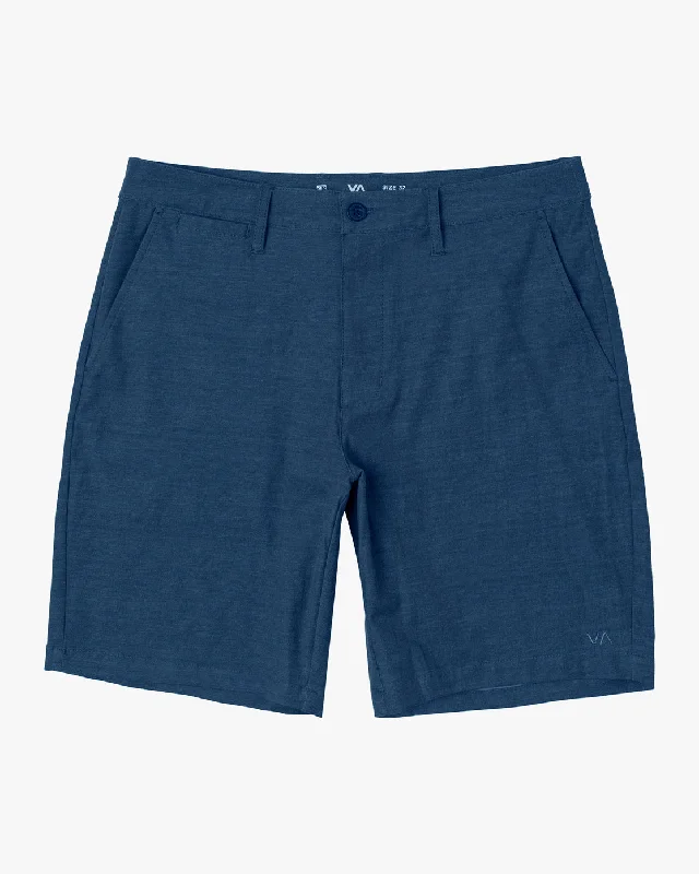 Gym Shorts with Comfort Fit-Boys Back In 19" Hybrid Shorts - Denim Heather