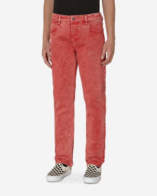 Custom Pants for Family Reunions-Straight Denim Pants Orange