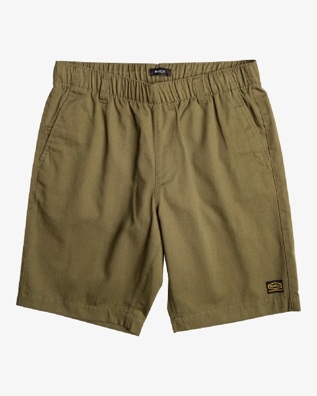 Fashion Shorts for Outdoor Adventures-Americana 20" Elastic Waist Shorts - Olive