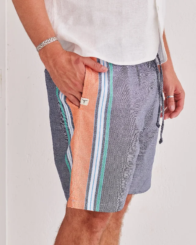 Custom Shorts for Summer Festivals-Navy & Orange Classic Shorts