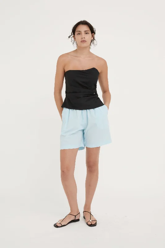 Sports Shorts with Compression Fit-STELLA COTTON SHORTS - ICE BLUE