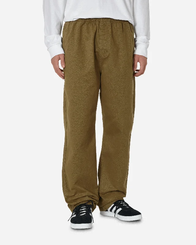 Custom Pants for Travel-Brushed Beach Pants Olive